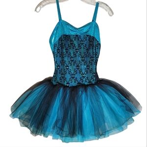 A Wish Come True blue and black tutu dance costume Small Adult